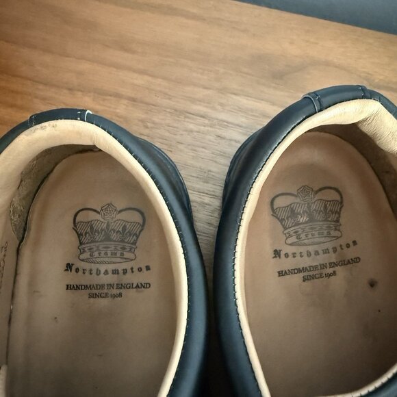 Crown Northampton Overstone Derby Shoes Black Leather Size UK 9 - Picture 5 of 11